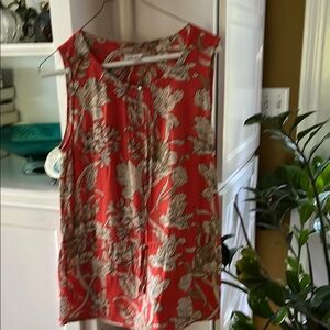 Banana Republic Floral Sleeveless Top - Orange and White